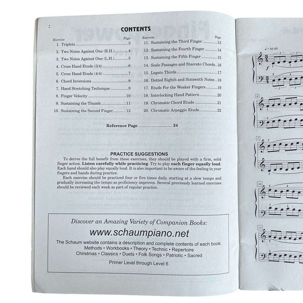 Schaum Fingerpower Level Three Piano Book 20 Exercises - Picture 2 of 3